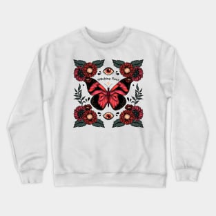 Witching hour - butterfly, magic, witch, plants, floral, flowers, type, typography Crewneck Sweatshirt